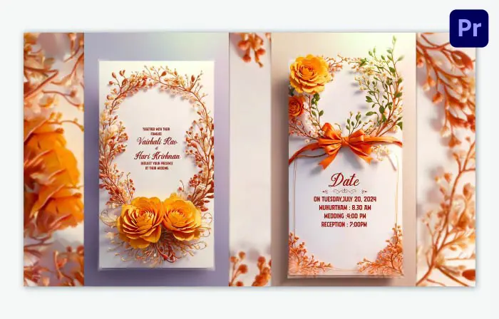 Classic 3D Floral Wedding Invitation Insta Story